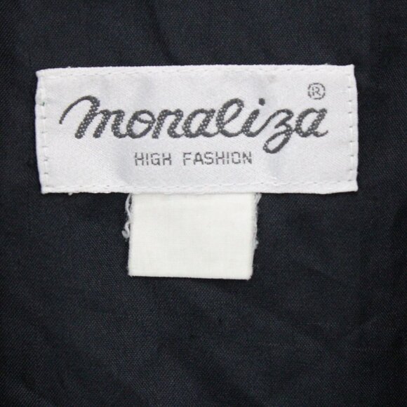 Vintage Monaliza Windbreaker Jacket Mens 2XL Black Full Zip Zebra Pattern 90s - Picture 7 of 9